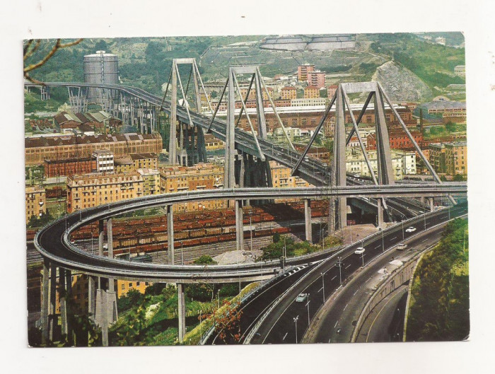 FA51-Carte Postala- ITALIA - Genova, Il Viadotto sul Polcevera, necirculata 1968