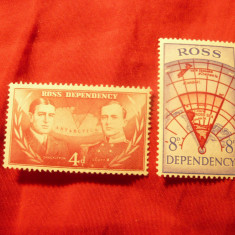 2 Timbre Ross Dependency colonie britanica, 1957 , val. 4 si 8p