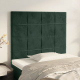 VidaXL Tăblii de pat, 2 buc, verde &icirc;nchis, 100x5x78/88 cm, catifea