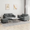 VidaXL Set de canapele cu perne, 3 piese, gri &icirc;nchis, textil 3201827