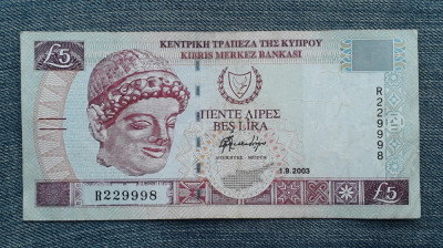 5 Pounds 2003 Cipru / Lira Lire seria 229998 foto