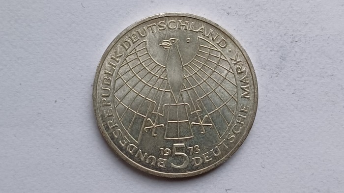 Germania-5 Mark 1973-500 de ani - Nașterea lui Nicolaus Copernic -Argint