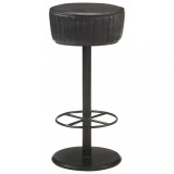 vidaXL Scaun de bar, negru, piele naturală