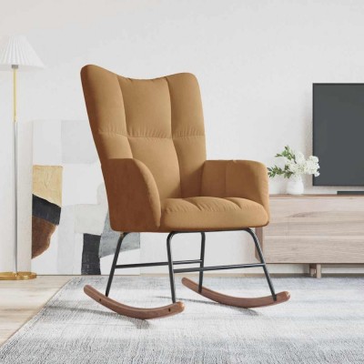 vidaXL Scaun balansoar, maro, catifea 328147 foto