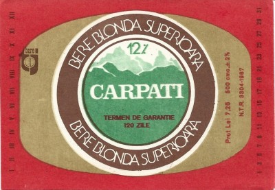 NI492 Etichetă bere blondă superioară Carpați foto