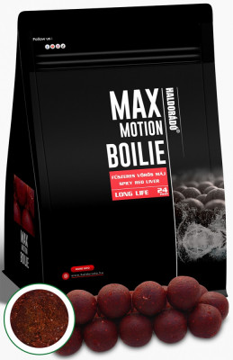 Haldorado - Boilies-uri Max Motion Boilie Long Life 24mm, 800g - Ficat rosu condimentat foto