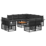 vidaXL Set de canapele de exterior 12 pcs Negru și Gri &icirc;nchis 3437713