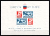 Liechtenstein 1936, Mi #151-A151 = Bl 2**, deschiderea Muzeului Postei si Expozitia Filatelica Vaduz, MNH, cota 70,- &euro;!