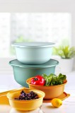 Cumpara ieftin Set 4 cutii de depozitare alimente 2380 - Aura, Verde Turcoaz Portocale GAlben