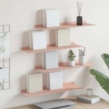 vidaXL Raft suspendat Pe perete 4 pcs Roz 60 x 18 x 2,5 cm Oțel 8004023