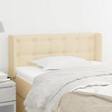 VidaXL Tăblie de pat cu aripioare crem 93x16x78/88 cm textil