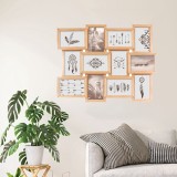 Rama foto multipla Atmosphera Mia pentru 12 fotografii 10x15 cm, MDF, 59x45 cm, natur Household NewTrend
