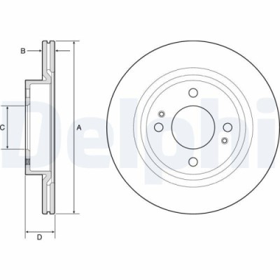Set discuri frana Mitsubishi Mirage / Space Star 6 Liftback (A0 A), 1.0 (A05A), 1.0 Bifuel, 1.2, 1.2 (A03A), punte fata, 251x17, ventilat, DELPHI foto