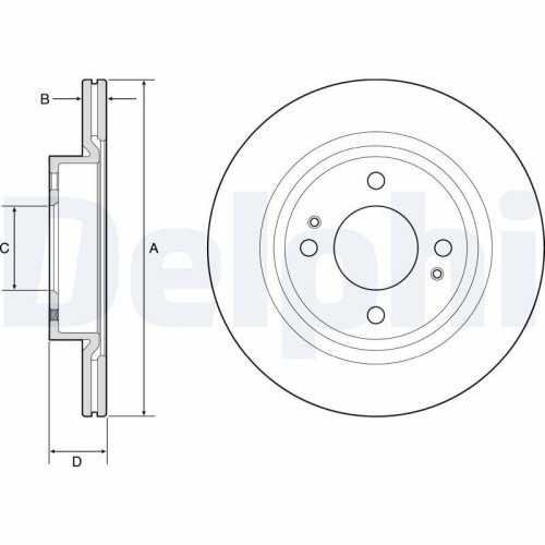 Set discuri frana Mitsubishi Mirage / Space Star 6 Liftback (A0 A), 1.0 (A05A), 1.0 Bifuel, 1.2, 1.2 (A03A), punte fata, 251x17, ventilat, DELPHI