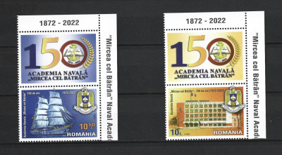 ROMANIA 2022 - ACADEMIA NAVALA - 150 DE ANI, VINIETA 2, MNH - LP 2394 foto