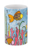 Cumpara ieftin Suport periute si pasta de dinti, Wenko, Ocean Life, 6.5 x 11 x 6.5 cm, ceramica, multicolor
