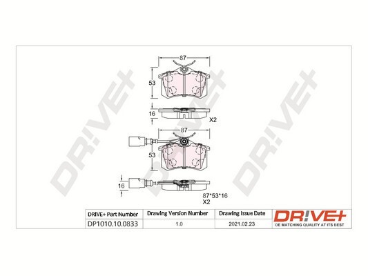Dr!ve+ DP1010.10.0833 set placute frana,frana disc