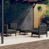 vidaXL Set mobilier grădină cu perne antracit, 5 piese, lemn de pin 3096038