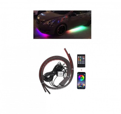 Kit banda LED montaj sub masina RGB Digital cu aplicatie 12V foto