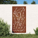 vidaXL Decor perete de grădină 105x55 cm design frunze oțel Corten 824475