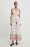Answear Lab rochie culoarea roz, maxi, evazată
