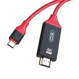 Cablu XO HDMI - USB-C GB005 2,0 m roșu 4K