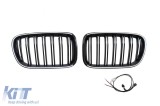 Grile de rinichi iluminate stil Iconic Glow cu fante duble potrivite pentru BMW X3 F25 2010-2013, negru lucios Performance AutoTuning