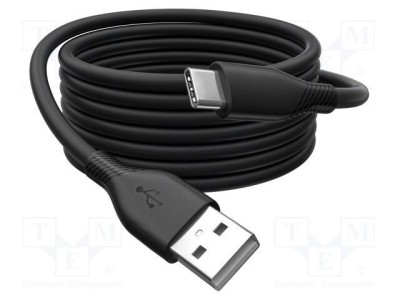 Cablu USB 2.0 DIGITUS USB A la USB C 0,5m 60W negru foto