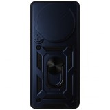 Husa spate TPU negru si policarbonat bleumarin, inel si protectie camera, pentru Xiaomi Redmi A3