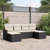 Cumpara ieftin Gossi set mobilier de gradina cu perne, 6 piese, negru, poliratan
