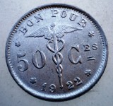7.605 BELGIA 50 CENTIMES 1922 BELGIQUE