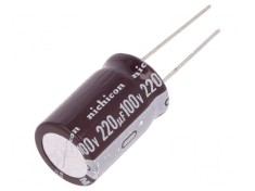 Condensator electrolitic low ESR THT 220uF 100V 16x25mm foto