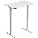 HOMCOM Birou Reglabil Electric cu 3 Memorii, Display LED, Orificiu Cabluri, PAL, 100x60x72-118 cm, Alb | Aosom Romania