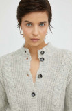 Cumpara ieftin Bruuns Bazaar cardigan din lana femei, culoarea gri, light
