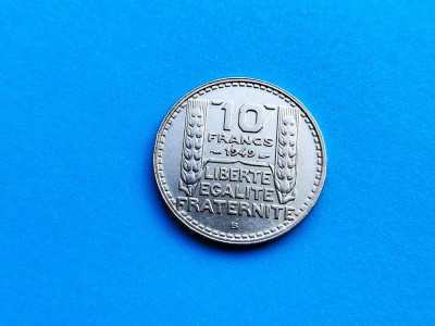 10 Francs 1949 Lit. B -Franta-stare buna-Rarut foto