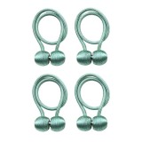 Cumpara ieftin Set 4 magneti decorativi pentru perdele si draperii, tip snur, poliester, 44 cm - Verde,turcoaz