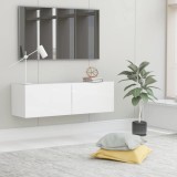 VidaXL Comodă TV, alb extralucios, 100 x 30 x 30 cm, lemn prelucrat