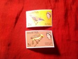 2 Timbre Mauritius colonie britanica 1953 Regina Elisabeta , Pasari