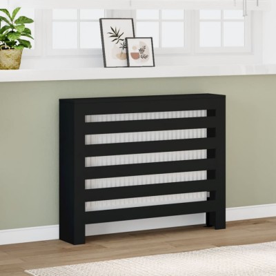 vidaXL Mască pentru calorifer, negru, 104x20x82 cm, lemn prelucrat 852691 foto