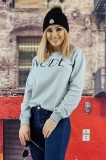 Cumpara ieftin G697-18 Bluza cu decolteu rotund si mansete elastice