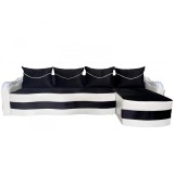 Coltar Extensibil Simona, 300X145X70 Cm, Negru, Alb