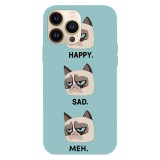 Husa compatibila cu Apple iPhone 13 Mini model Emotionally complex Grumpy Cat, Silicon, TPU, Viceversa, Transparent, Carcasa