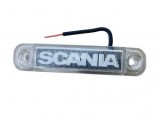 Lampa Gabarit LED Scania Alb 12-24V, Logo Scania, Consum Redus, Rezistenta Soc, Accesorii Scania