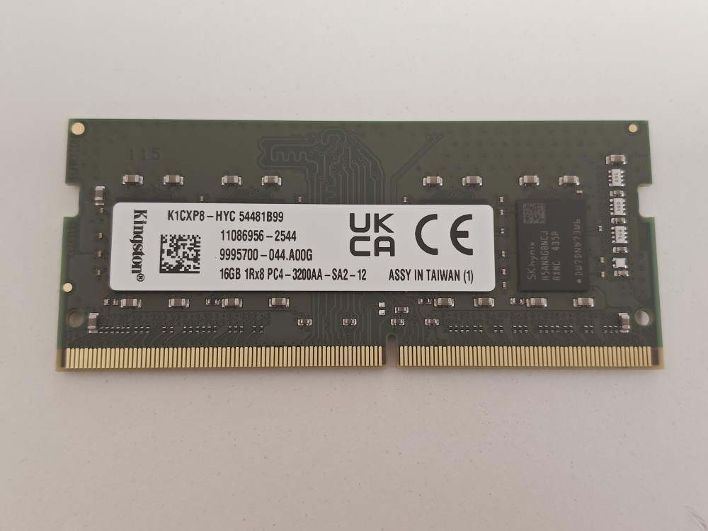 Memorie ram Laptop Kingston 16GB, DDR4, 1Rx8, PC4-3200AA, 3200Mhz