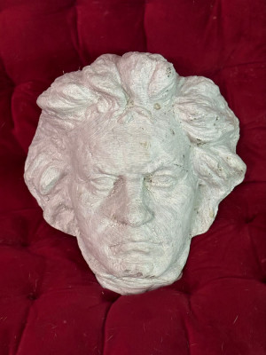 STATUETA SCULPTURA PIATRA - Ludwig van Beethoven - 25 X 26 X 15 cm - Vintage ! foto