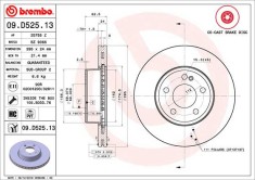 BREMBO 09.D525.13 PRIME LINE - Co-Cast Disc frana
