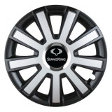 Set 4 capace roti Silver/black cu inel cromat R14 Compatibil Cu SsangYoung, Autohelix MSA