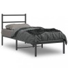 VidaXL Cadru de pat metalic cu tăblie, negru, 75x190 cm 355355