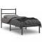 vidaXL Cadru de pat metalic cu tăblie, negru, 75x190 cm 355355
