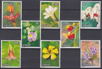 DB1 Flora Orhidee Zair 8 v. MNH foto